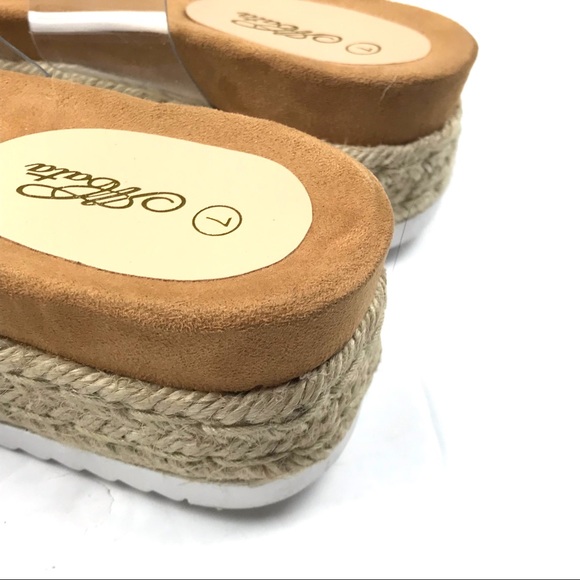 Acata Two Strap Clear Platform Sandals Size 7 - Picture 6 of 10